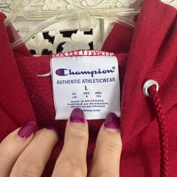 Y2K red Champion Boulder Colorado logo sweatshirt hoodie size large   Embroidere - Picture 4 of 10